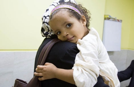 Girls smiles after cleft lip surgery